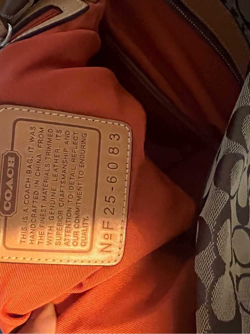 Coach Men’s Orange Canvas Crossbody with Signature Trim